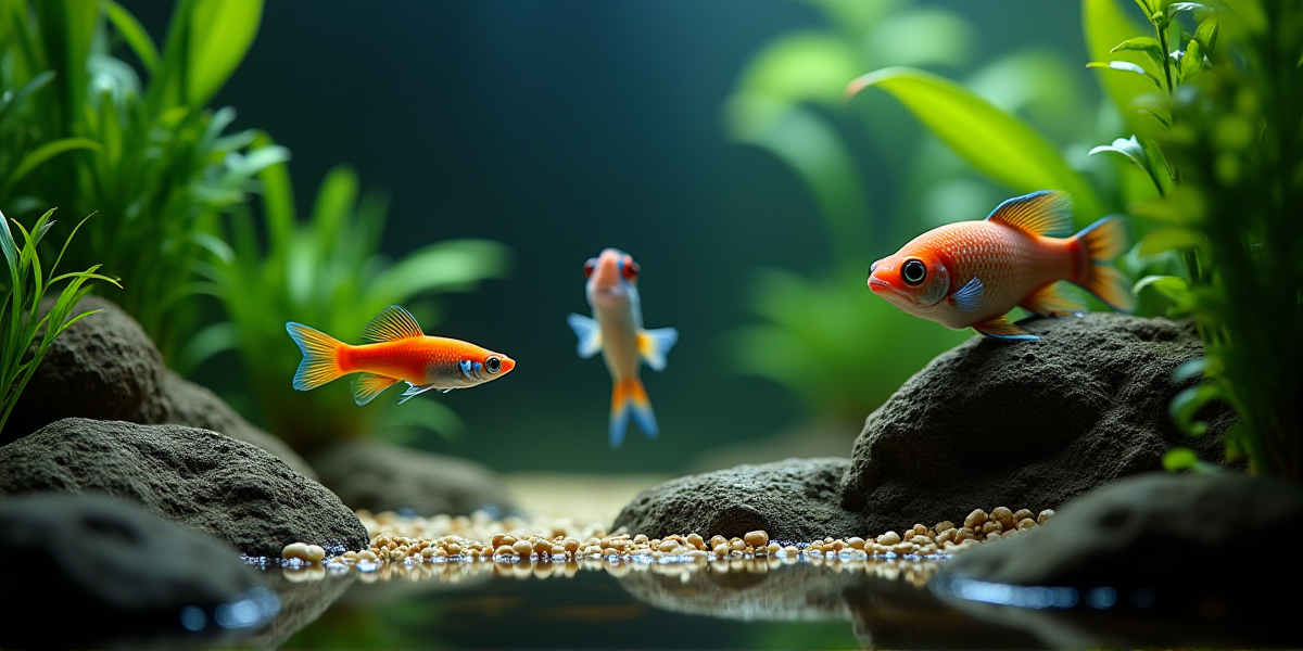 Стая ярких дискусов разных окрасов (Туркис, Пиджен) в аквариуме с корягами