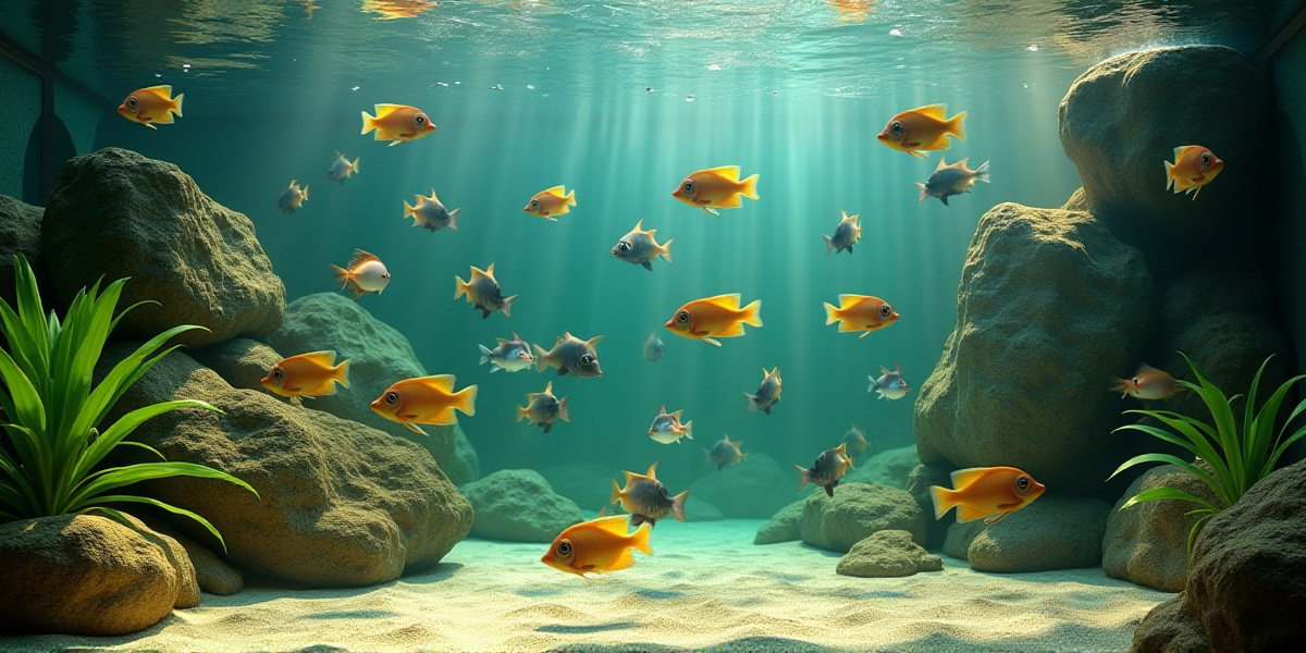 Самка малавийской цихлиды, выпускающая мальков изо рта