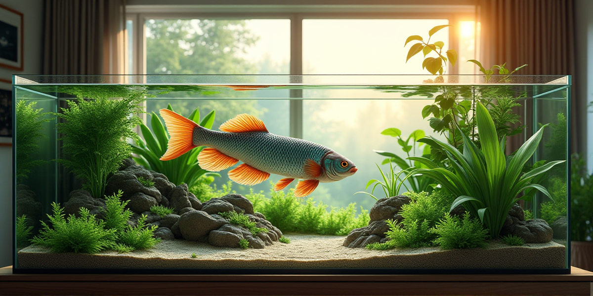 Оформление аквариума с крупными камнями