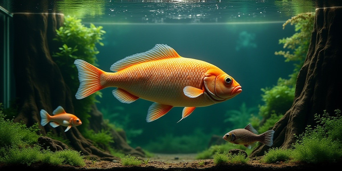 Здоровый астронотус яркой окраски